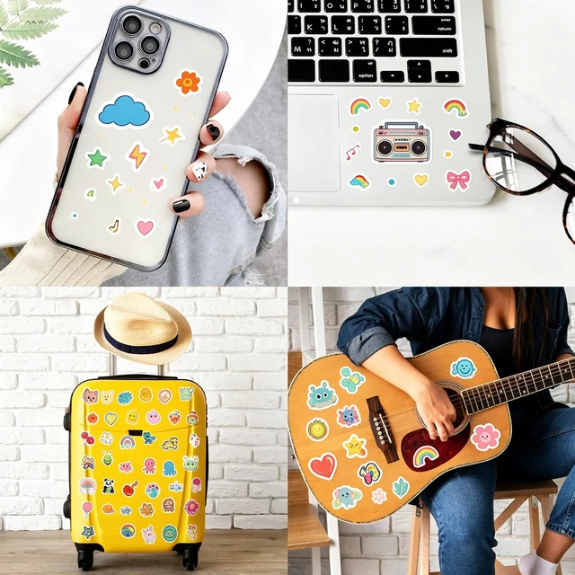 Alt view image 7 of 7 - 1000 pcs/Set Random Theme No Repeated Cute Cartoon Stickers for Kids Teens- Small Waterproof Vinyl Decals for Laptop, Scrapbooking, DIY Crafts - Mixed Theme Blind Box Sticker Pack Gift/Deco