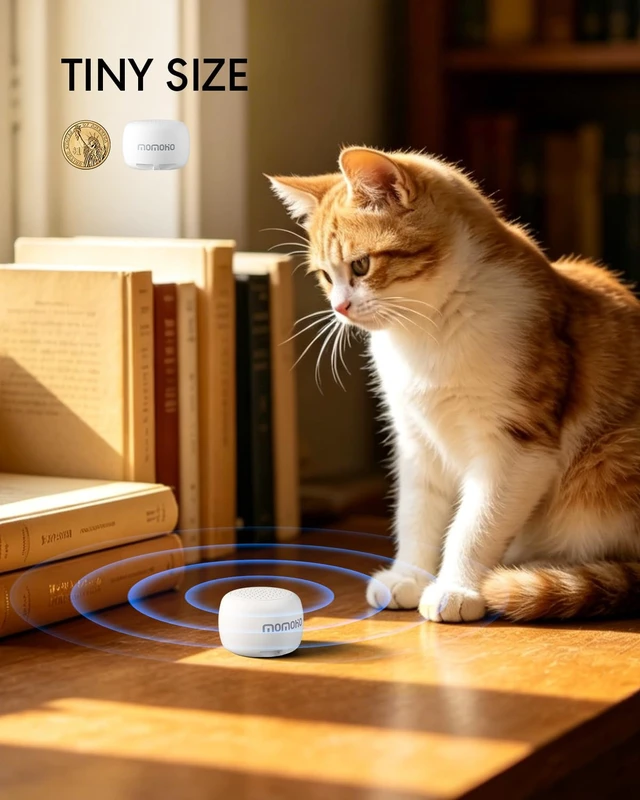 Alt view image 2 of 7 - Mini Bluetooth Speaker, Tiny Speaker with Built-in Mic & TWS Pairing, Small Wireless Speaker for Indoor/Outdoor/Travel/Gifts (White)