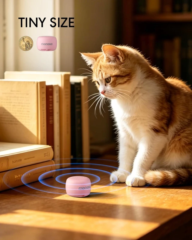 Alt view image 2 of 7 - Mini Bluetooth Speaker Wireless, Tiny Speaker with Built-in Mic & TWS Pairing, Small Speaker for Indoor/Outdoor/Travel/Gifts (Pink)