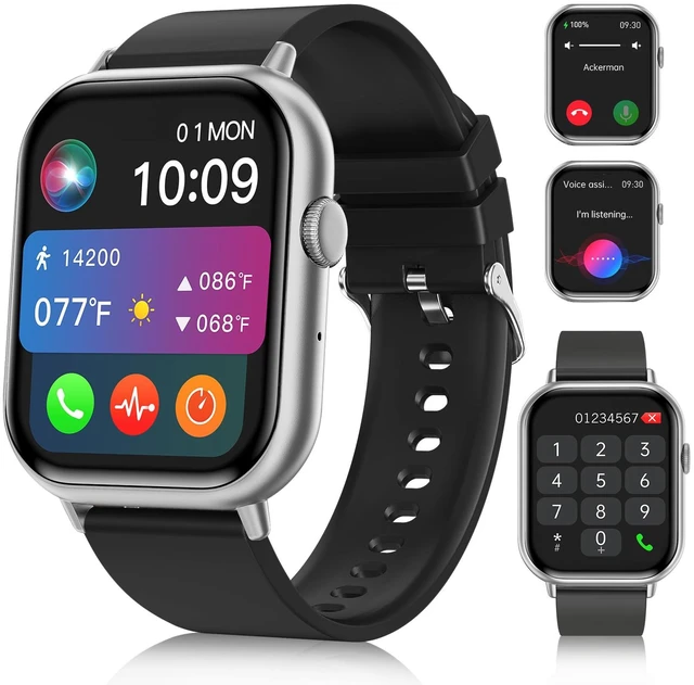 Main image of Smart Watches for Men Women, 2.01" HD Screen Fitness Tracker Watch with Blood Pressure/Heart Rate/Sleep Monitor, Smart Watch for Android iOS Phones, IP67 Waterproof Sport Watch (Silver)