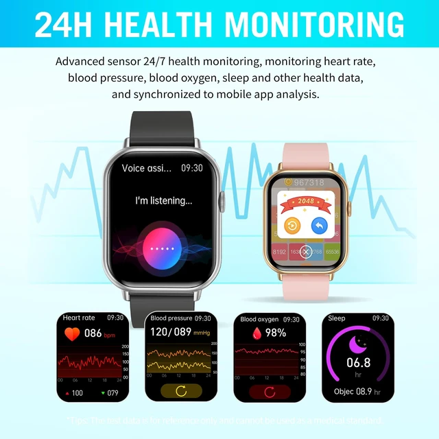 Alt view image 4 of 7 - Smart Watches for Men Women, 2.01" HD Screen Fitness Tracker Watch with Blood Pressure/Heart Rate/Sleep Monitor, Smart Watch for Android iOS Phones, IP67 Waterproof Sport Watch (Silver)