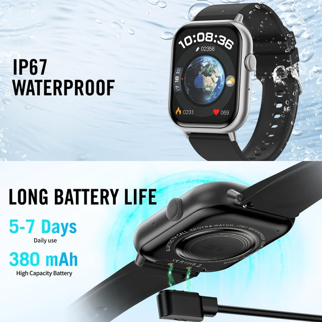 Alt view image 7 of 7 - Smart Watches for Men Women, 2.01" HD Screen Fitness Tracker Watch with Blood Pressure/Heart Rate/Sleep Monitor, Smart Watch for Android iOS Phones, IP67 Waterproof Sport Watch (Silver)
