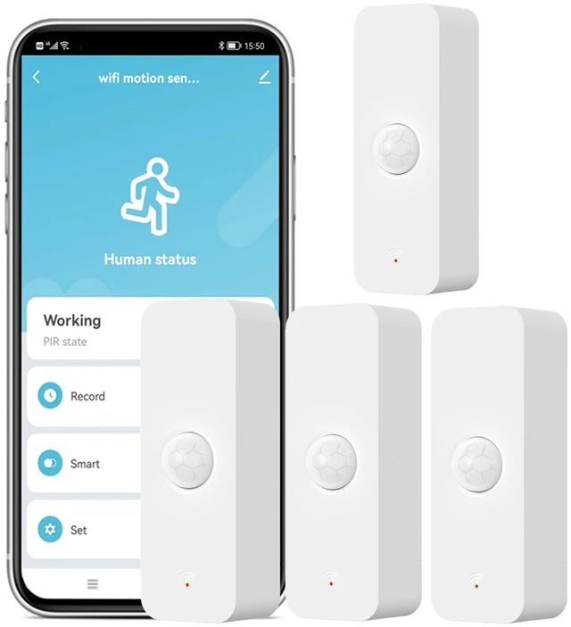 Main image of 4-Pack WiFi PIR Motion Sensor: Smart Motion Detector with App Notification Alerts, Wireless Contact Sensor for Home Security and Smart Home Automation, No Hub Required, Compatible with Alexa