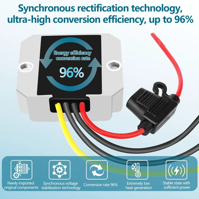 Alt view image 4 of 7 - DC-DC 9OW 10A 9V Step-Down Converter 12V 24V to 9V Power Transformer Converter with Fuse, Waterproof Voltage Regulator