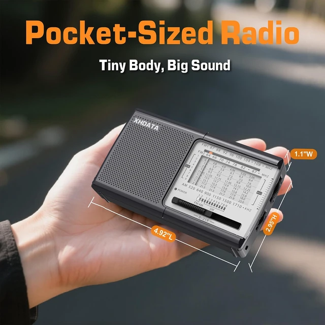 Alt view image 2 of 7 - D219 Portable AM FM Radio, Battery Operated Transistor Radio Compact Battery Radio(AA) With Clear Speaker, Earphone Jack & Strong Reception For Seniors, Family & Outdoor Use