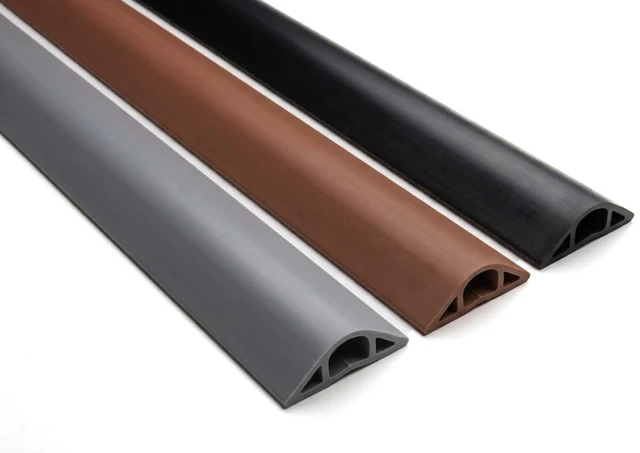 Main image of D-22 Rubber Duct Cord Cover 1x5/8 Inch Channel Flexible Wire Protector - 10 Feet (Black)