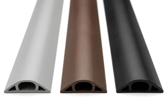 Alt view image 2 of 5 - D-22 Rubber Duct Cord Cover 1x5/8 Inch Channel Flexible Wire Protector - 10 Feet (Black)