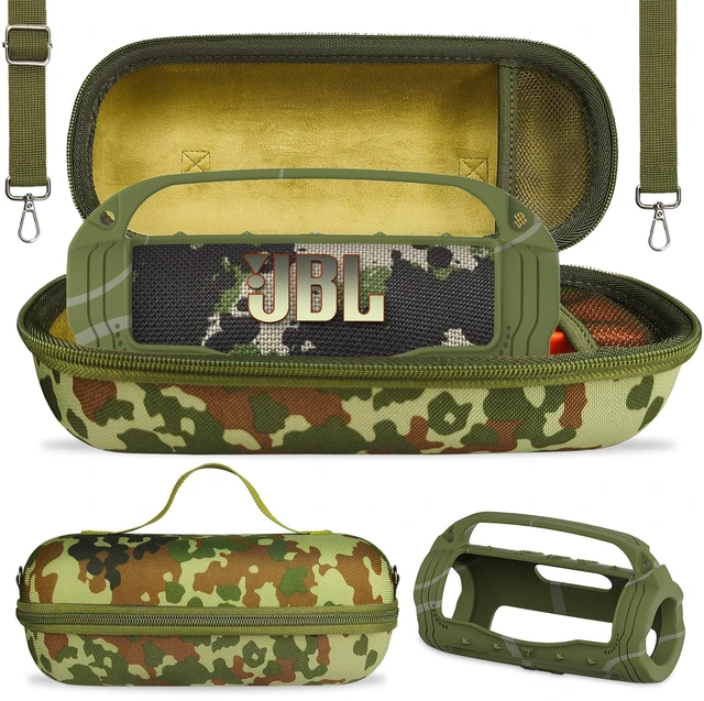 Main image of Silicone Cover and Carrying Case for JBL Flip 7 Portable Speaker Accessories for JBL Flip 7 Silicone Case with Handle and Shoulder Strap, Protective Cases for Flip 7 Speaker (Squad)
