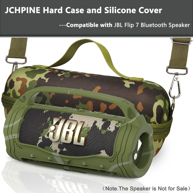 Alt view image 2 of 7 - Silicone Cover and Carrying Case for JBL Flip 7 Portable Speaker Accessories for JBL Flip 7 Silicone Case with Handle and Shoulder Strap, Protective Cases for Flip 7 Speaker (Squad)