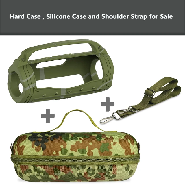 Alt view image 3 of 7 - Silicone Cover and Carrying Case for JBL Flip 7 Portable Speaker Accessories for JBL Flip 7 Silicone Case with Handle and Shoulder Strap, Protective Cases for Flip 7 Speaker (Squad)