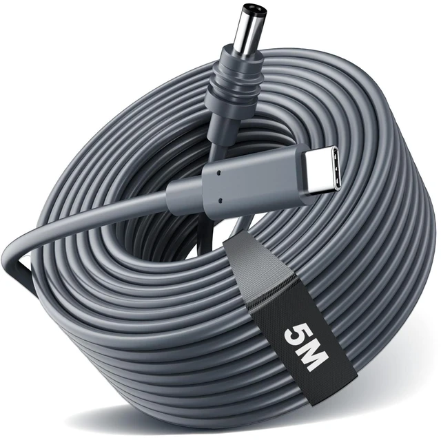 Main image of Starlink Mini USB C to DC Power Cable 5M/16.4FT, 18AWG Waterproof Starlink Mini Cable with 5.5x2.1mm Connector, Works with 100W PD Power Source, Outdoor RV Camping Travel Accessories