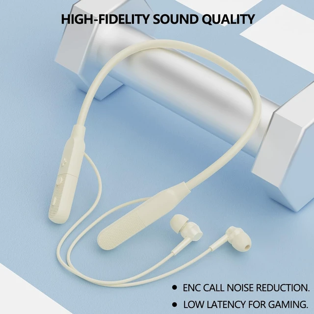 Alt view image 3 of 7 - Neckband Bluetooth Earphones, Skin Color 25-Hour Long Playback