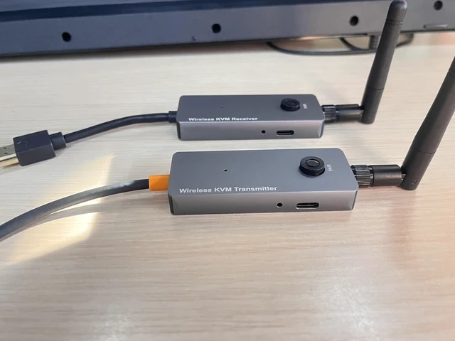 Alt view image 2 of 7 - 650Ft/200M Wireless USB-C to HDMI KVM Transmitter and Receiver Kit 1080P@60Hz Wireless KVM Long-Range USB Extender Support Screen Streaming & Keyboard/Mouse Signal Extension, PD100W Fast Charging
