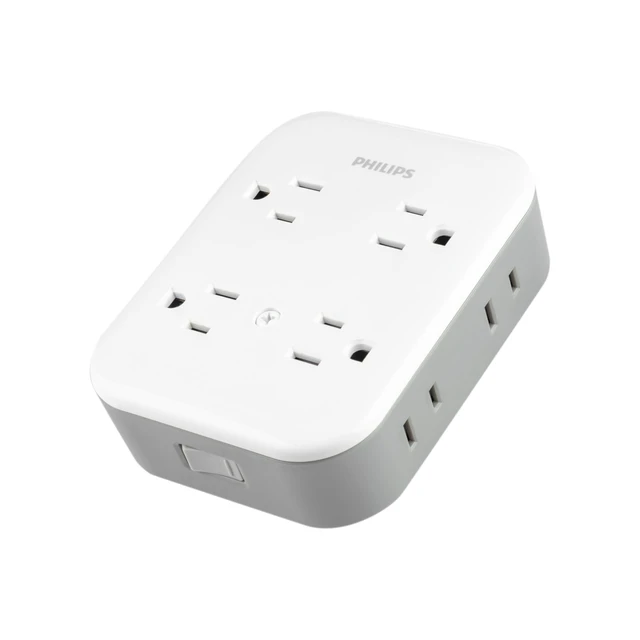 Alt view image 2 of 7 - Surge Protector Outlet Extender, 8 Outlet Wide-Spaced, Side Access 3 Prong, 2 Prong, 1140 Joules, Multi Plug Wall Splitter, Power Tap, Electrical Expander, Adapter, Home, Office, ETL Listed