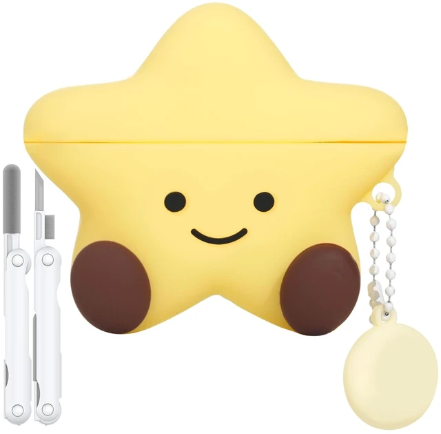 Main image of for AirPods Pro 3 Case 2025,Star Shape Silicone Case-Yellow Cute Kawaii Funny 3D Cartoon Protective Cover for AirPods Pro 3rd Genaration Case with Cleaner Kit & Keychain for Women Girls
