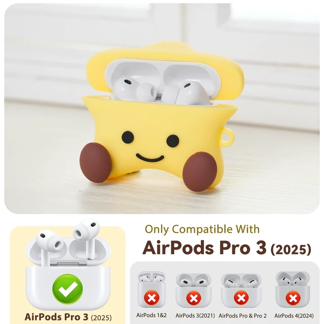 Alt view image 2 of 7 - for AirPods Pro 3 Case 2025,Star Shape Silicone Case-Yellow Cute Kawaii Funny 3D Cartoon Protective Cover for AirPods Pro 3rd Genaration Case with Cleaner Kit & Keychain for Women Girls