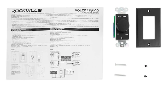Alt view image 6 of 7 - VOL7035 Black 35W 70V/100V Wall Volume Controller, 1-Gang 11-Step Attenuation, 100V Compatible, Euro-Block Connectors, 30dB Range, ABS Frame, Dust Protected, Compact, 16-24 AWG Input
