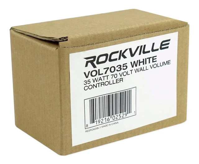 Alt view image 7 of 7 - VOL7035 White 35W 70V/100V Wall Volume Controller, 1-Gang 11-Step Attenuation, 100V Compatible, Euro-Block Connectors, 30dB Range, ABS Frame, Dust Protected, Compact, 16-24 AWG Input