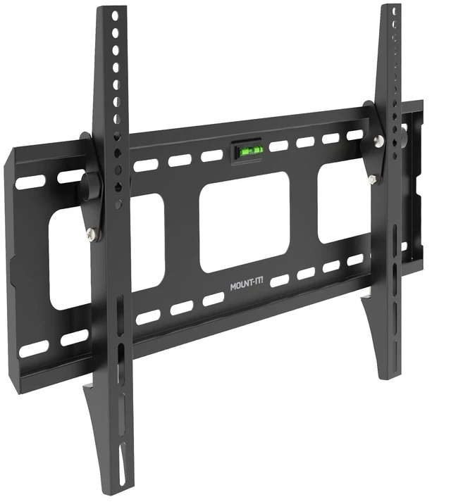Main image of Mount-It Low-Profile Tilting TV Wall Mount Bracket for 32-60 inch LCD, LED, OLED, 4K or Plasma Flat Screen TVs - 175 lbs Capacity, 1.5 Inch Profile, Max VESA 600x400 (MI-318B), Black, 60