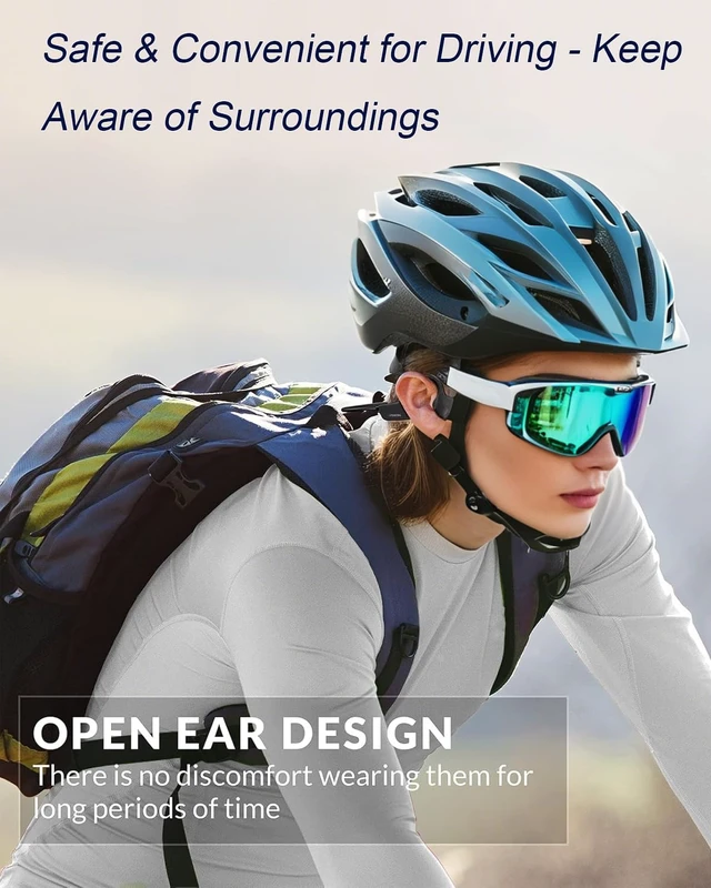 Alt view image 5 of 7 - Bone Conduction Headphones Open-Ear Bluetooth 5.0, IP65 Waterproof Wireless Sport Headset with 8H Playtime, Secure Fit for Running/Cycling/Gym, HD Audio w/Mic (2025 Upgraded)