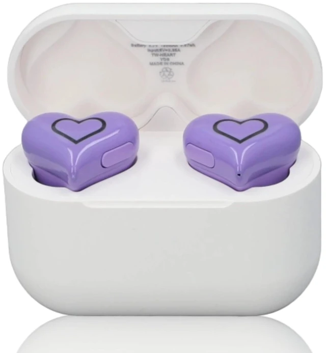 Main image of Earbuds Stylish Heart Shaped, HiFi Stereo Sound Bluetooth 5.3 Headphones with Charging Case, Cute Creative Color Gradient Light Earbuds, Gifts for Girls Friends (#3)
