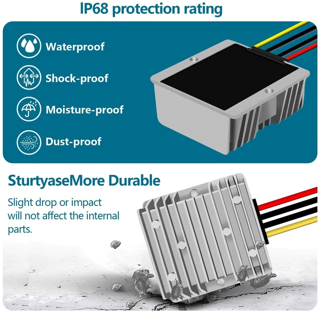 Alt view image 3 of 7 - 10A 12V to 24V 240W DC Step-Up Converter, Regulator, Boost Converter, for LED Club Car Light Bar, IP68 Waterproof Power Module