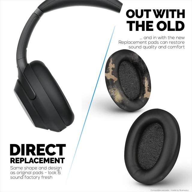 Alt view image 3 of 7 - Replacement Earpads for Sony WH-1000XM3 Headphones - Soft Vegan Leather Cushions for Extra Comfort, Easy & Quick Installation, By (Black)