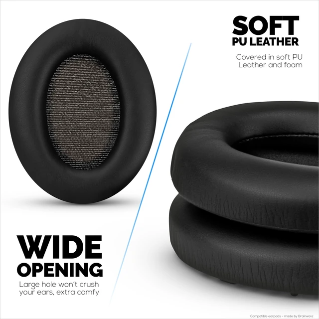 Alt view image 4 of 7 - Replacement Earpads for Sony WH-1000XM3 Headphones - Soft Vegan Leather Cushions for Extra Comfort, Easy & Quick Installation, By (Black)