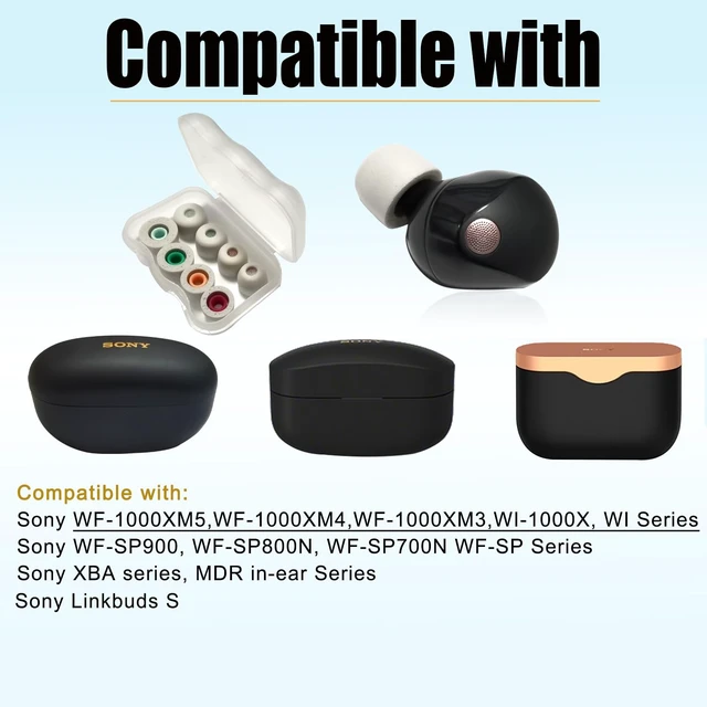 Alt view image 6 of 6 - Memory Foam Replacement Earbuds Tips for Sony WF-1000XM5 with Filter Screen 4 Pairs L/M/S/XS, Sport Anti-slip Earbuds Accessories for Sony Earbuds, Noise Isolating & Comfort Fit, Gray