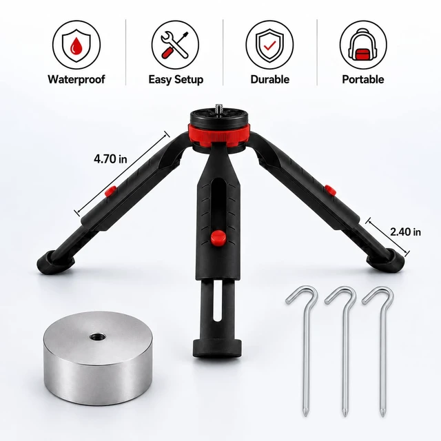Alt view image 2 of 6 - Starlink Mini Tripod Mount, Starlink Mini Ground Mount Kit, Portable Stand Starlink Mini Kit Satellite Pole Mount Kit, adjustable height and tilt, tripod adapter, 3 ground spikes, camping and RV use