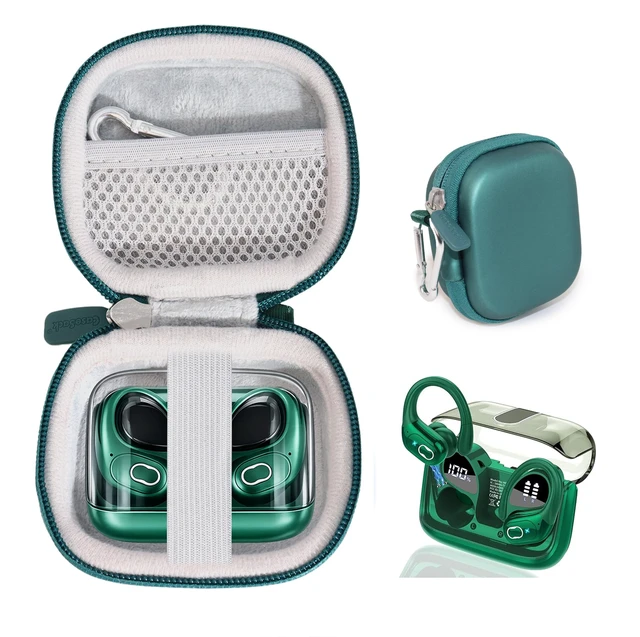 Main image of Case for Aptkdoe Earbuds 75hrs 5.3 Headphone Sport, 2024 Earbuds Stereo Deep Bass Over Ear Bud with Earhooks, ENC Noise Cancelling Mic, IPX7 Waterproof Earphone (Dark Green)