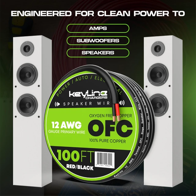 Alt view image 7 of 7 - 12 Gauge Speaker Wire - 100 Feet Black 12-2 AWG - CL3 CL2 Rated for Marine Wiring, Outdoor in Ground Burial & in Wall / 2 Conductors - OFC Oxygen-Free Copper, Black 100ft