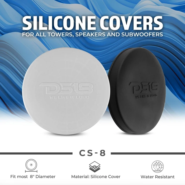 Alt view image 2 of 5 - Hydro CS-8/BK 8" Silicone Marine Speaker Cover - Water, Dust and UV Rays Protection - Compatible with Tower Speakers - Great durability - Special Edition (Pair)