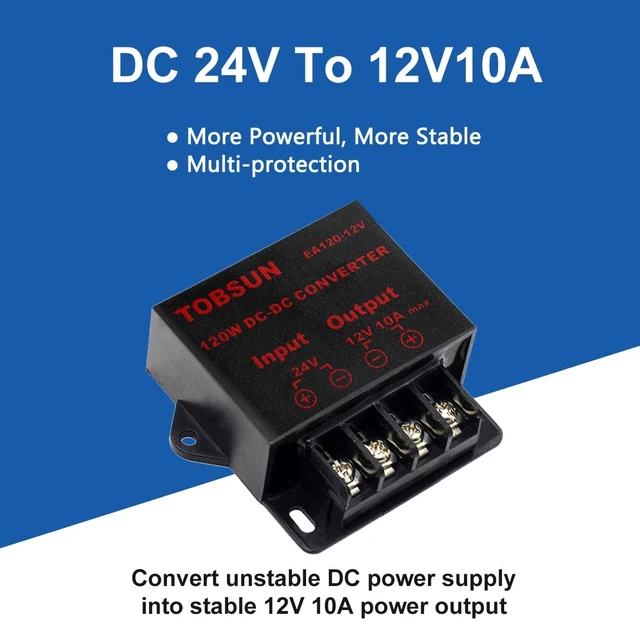 Alt view image 6 of 7 - DC-DC Step Down Buck Converter Voltage Regulator Power Supply Transformer 24V to 12V 10A 120W, Waterproof Potting, Over 90% Efficiency, Automotive & LED Display Use