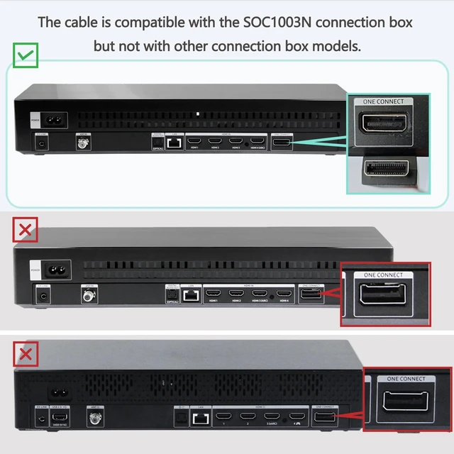Alt view image 2 of 7 - 5m /16.4ft BN39-02395A One Connect Cable Compatible with Q7CN QLED TV 2018 Cable for QN55Q7CNAFXZA Q75CN/QN65Q75CNFXZA Q7FN/QN55Q7FNAFXZA Q8FN/QN65Q8FNBFXZA Q9FN/QN65Q9FNAFXZA UN55LS03NAFXZA TV