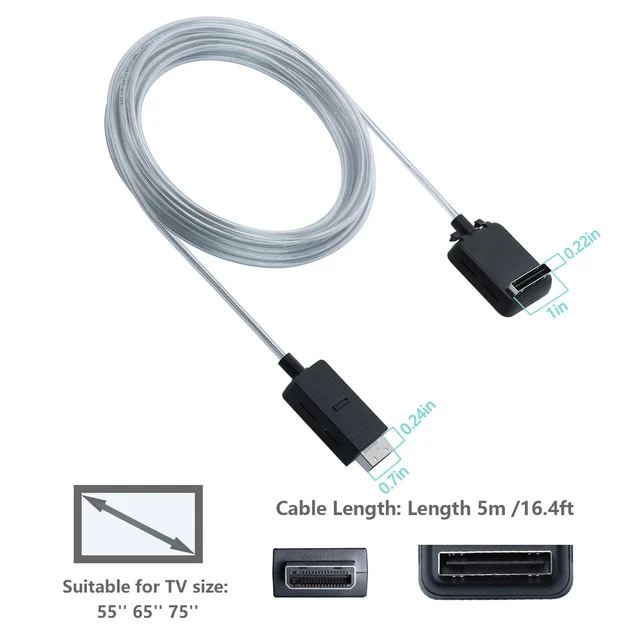 Alt view image 5 of 7 - 5m /16.4ft BN39-02395A One Connect Cable Compatible with Q7CN QLED TV 2018 Cable for QN55Q7CNAFXZA Q75CN/QN65Q75CNFXZA Q7FN/QN55Q7FNAFXZA Q8FN/QN65Q8FNBFXZA Q9FN/QN65Q9FNAFXZA UN55LS03NAFXZA TV
