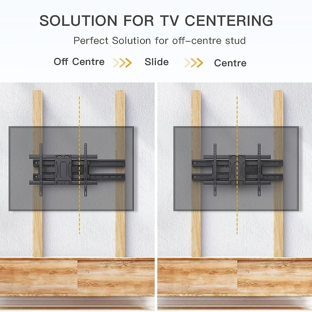 Alt view image 2 of 6 - TV Wall Mount Extension Bracket, 16'-24' Wood Stud Fitting, Universal TV Wall Plate, Sliding Bracket, Holds 132lbs - PGUE1