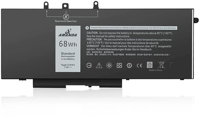 Main image of 68Wh 7.6V GJKNX Battery Replacement for Dell Latitude 5480 5580 5280 5490 5590 5288 5488 E5480 E5580 E5490 E5590 Precision 3520 3530 Series GD1JP 0GD1JP DY9NT 0DY9NT 5YHR4 KCM82 0KCM82 451-BBZG