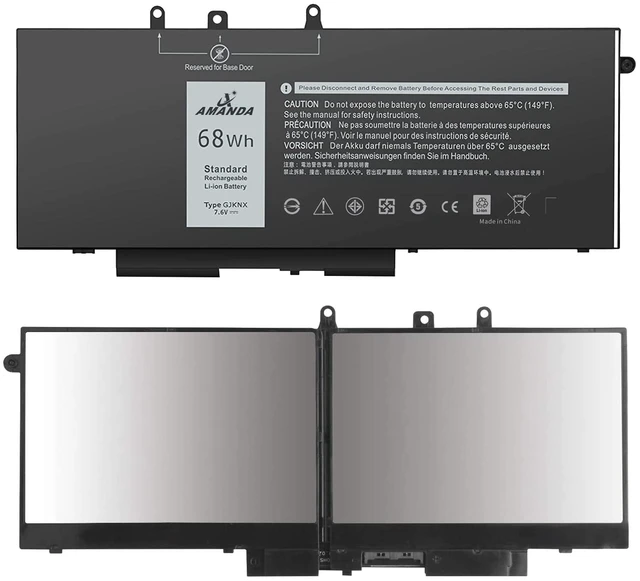 Alt view image 5 of 6 - 68Wh 7.6V GJKNX Battery Replacement for Dell Latitude 5480 5580 5280 5490 5590 5288 5488 E5480 E5580 E5490 E5590 Precision 3520 3530 Series GD1JP 0GD1JP DY9NT 0DY9NT 5YHR4 KCM82 0KCM82 451-BBZG