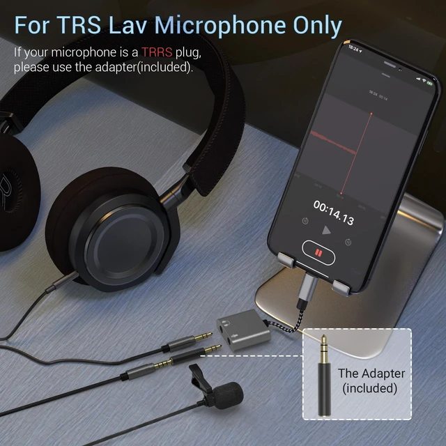 Alt view image 4 of 7 - Lightning to 3.5mm TRS Microphone Adapter with Headphone Jack Compatible with iPhone 14 Pro Max 14 Plus/13/12/11/SE 2/Xr/Xs Max/8/7, 1/8 Audio & MIC Splitter for Old iPad (Lightning Version)