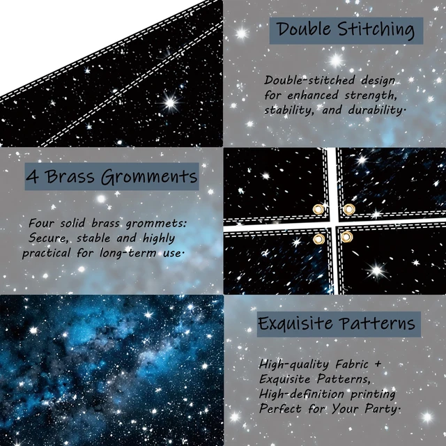 Alt view image 4 of 7 - Space Backdrop Theme Photo Background Birthday Party (Space, 10x6.5Ft)