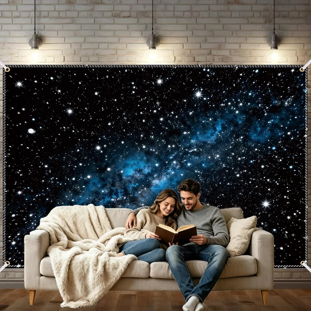 Alt view image 6 of 7 - Space Backdrop Theme Photo Background Birthday Party (Space, 10x6.5Ft)
