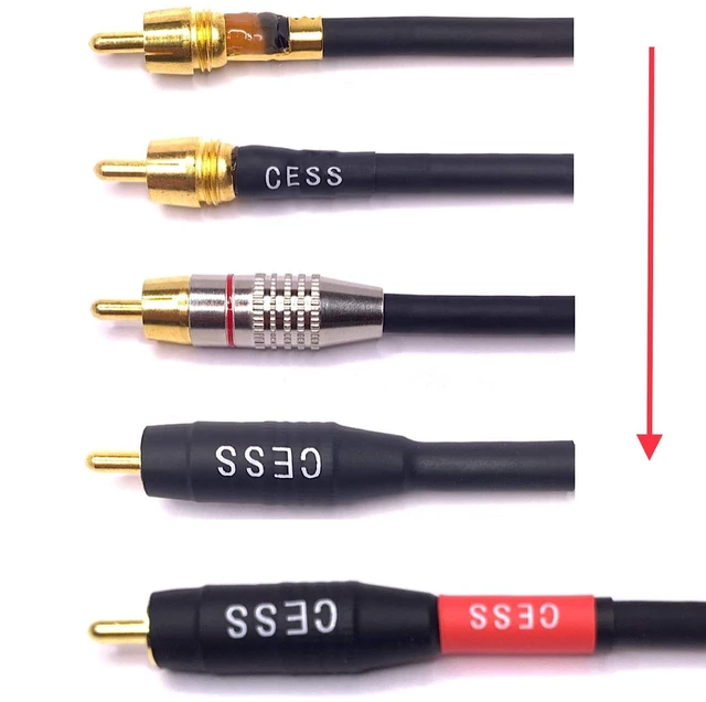 Alt view image 2 of 7 - Waterproof RCA Male to Male Cable, 2-Pack (1 Foot) Durable cable construction for demanding audio routing