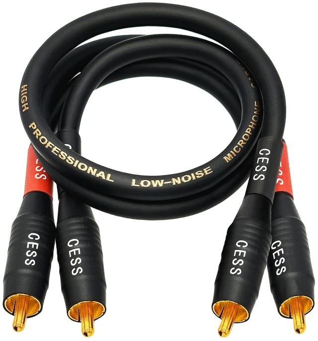 Alt view image 6 of 7 - Waterproof RCA Male to Male Cable, 2-Pack (1 Foot) Durable cable construction for demanding audio routing
