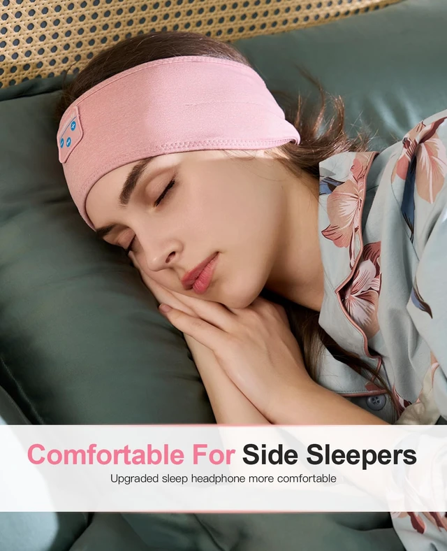 Alt view image 3 of 7 - Sleep Headphones Headband- Bluetooth Sleeping Headphones with Built-in Stereo Speakers for Side Sleepers - Wireless Sports Headband Earphones - Unique Gifts for Men Women