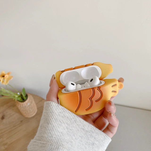 Alt view image 5 of 7 - Earphone Case for AirPods Pro/Pro 2, Cute Creative Taiyaki Fish Cookie Shape Soft TPU Silicone Case, Lucky Taiyaki Food Biscuit AirPods Pro 2 Cover Protective Skin Protector
