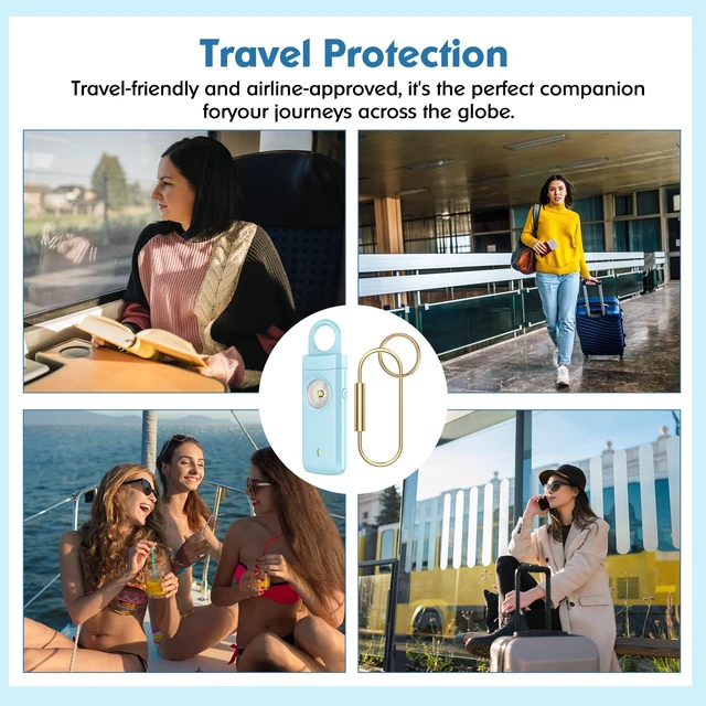 Alt view image 6 of 7 - Personal Alarms for Women, College Dorm Room Essentials for Girls 130dB Siren, Rechargeable, Low Battery Alert, Flashlight, Safety Keychain Gifts for Women, College, Girls, Elders, Kids, Pink