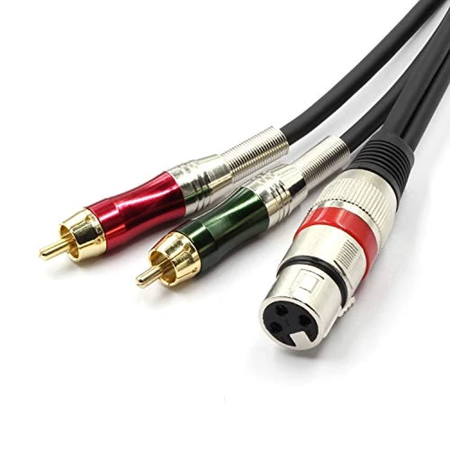 Alt view image 6 of 7 - 10FT XLR Female to 2 x Phono RCA Plug Adapter Y Splitter Patch Cable, XLR Female 3 Pin to Dual RCA Male Plug Stereo Audio Cable Connector(3M)