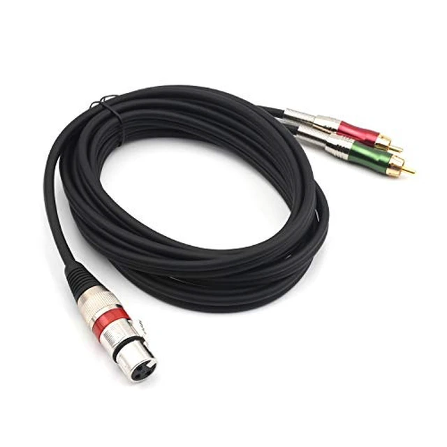 Alt view image 7 of 7 - 10FT XLR Female to 2 x Phono RCA Plug Adapter Y Splitter Patch Cable, XLR Female 3 Pin to Dual RCA Male Plug Stereo Audio Cable Connector(3M)