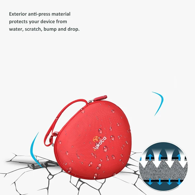 Alt view image 3 of 5 - Kids Headphones Case Compatible with iClever BTH12 / HS19 / BTH26 Kids Bluetooth Headphones, Storage Hard Bag -Red (Case Only)